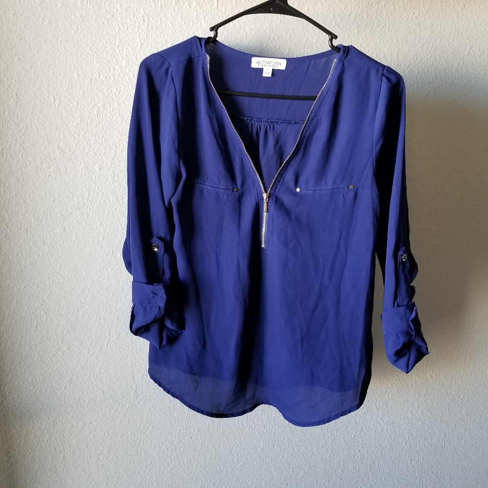 Royal blue blouse